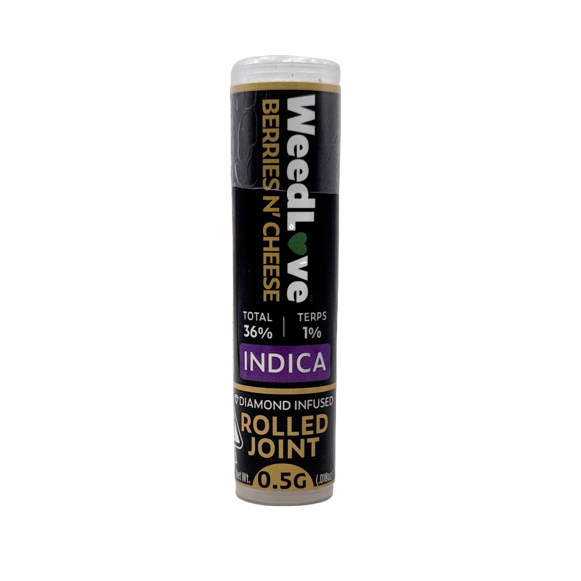 Photograph of product: BERRIES N' CHEESE INFUSED PREROLL SINGLE .5G