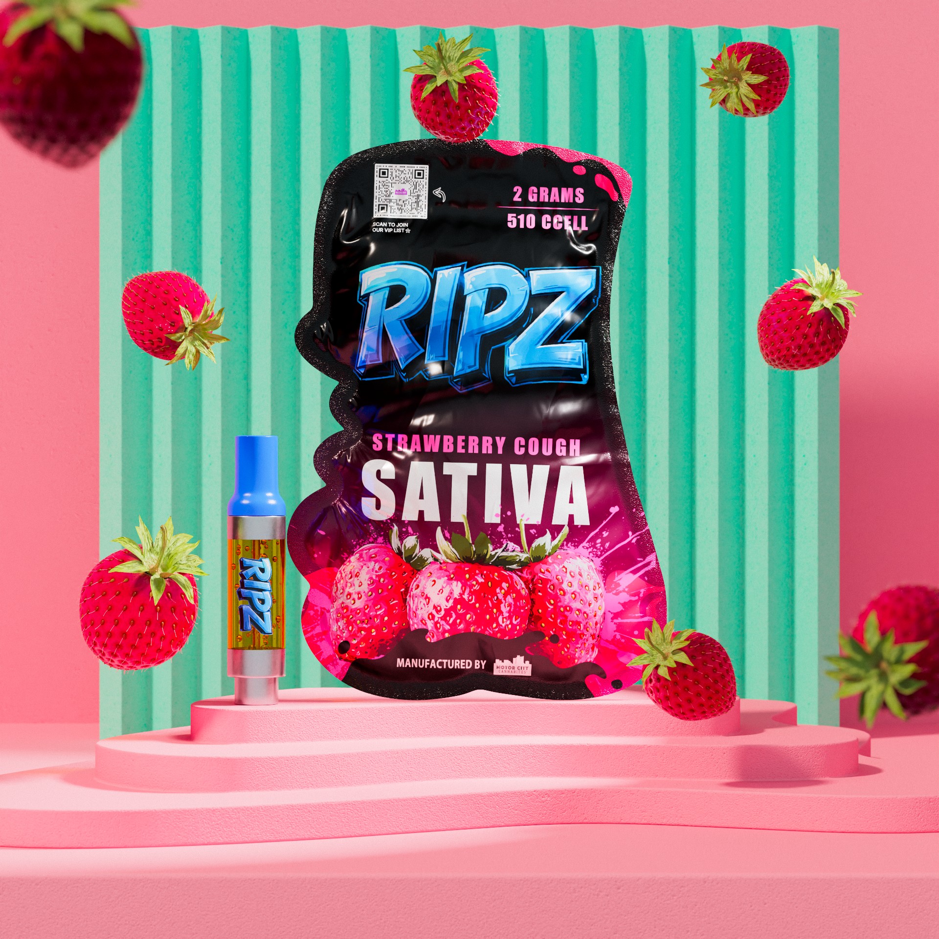 Photograph of product: RIPZ | STRAWBERRY COUGH | 510 CART