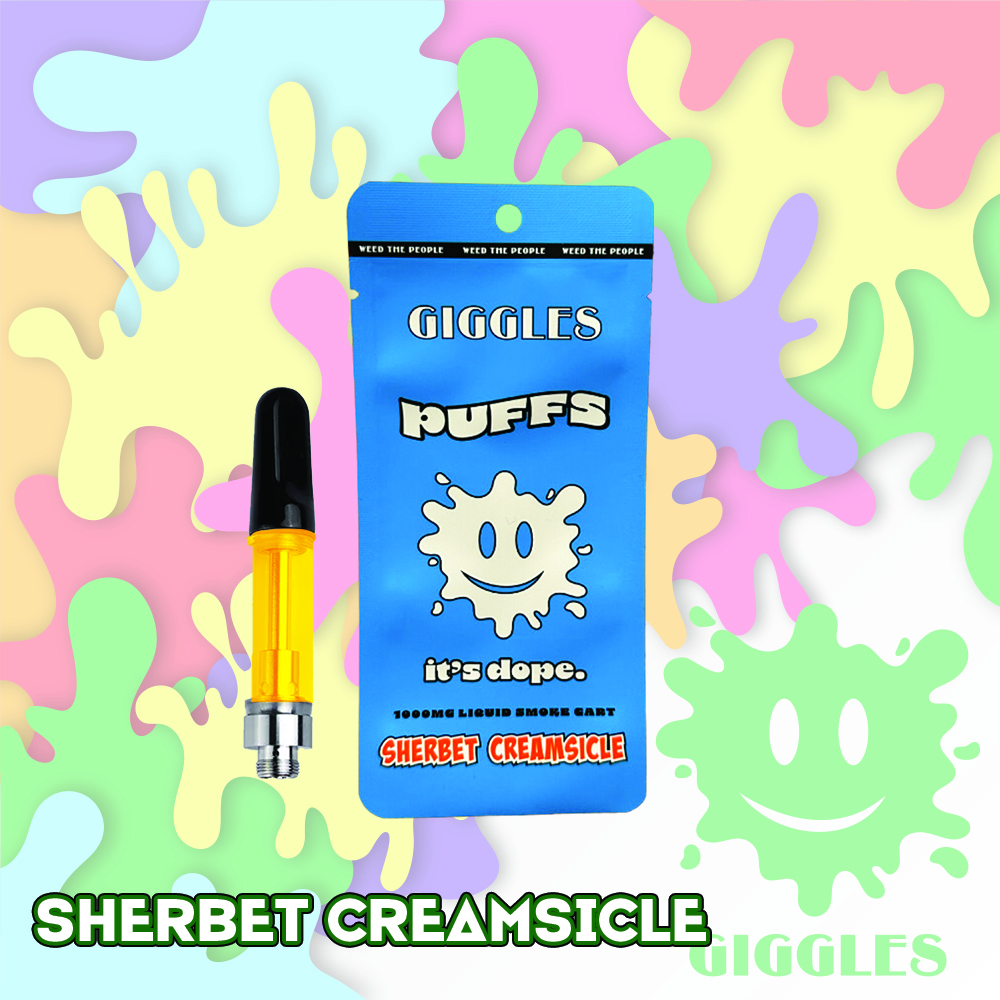 Photograph of product: Giggles Puffs | Sherbet Creamsicle | Cart | 1g