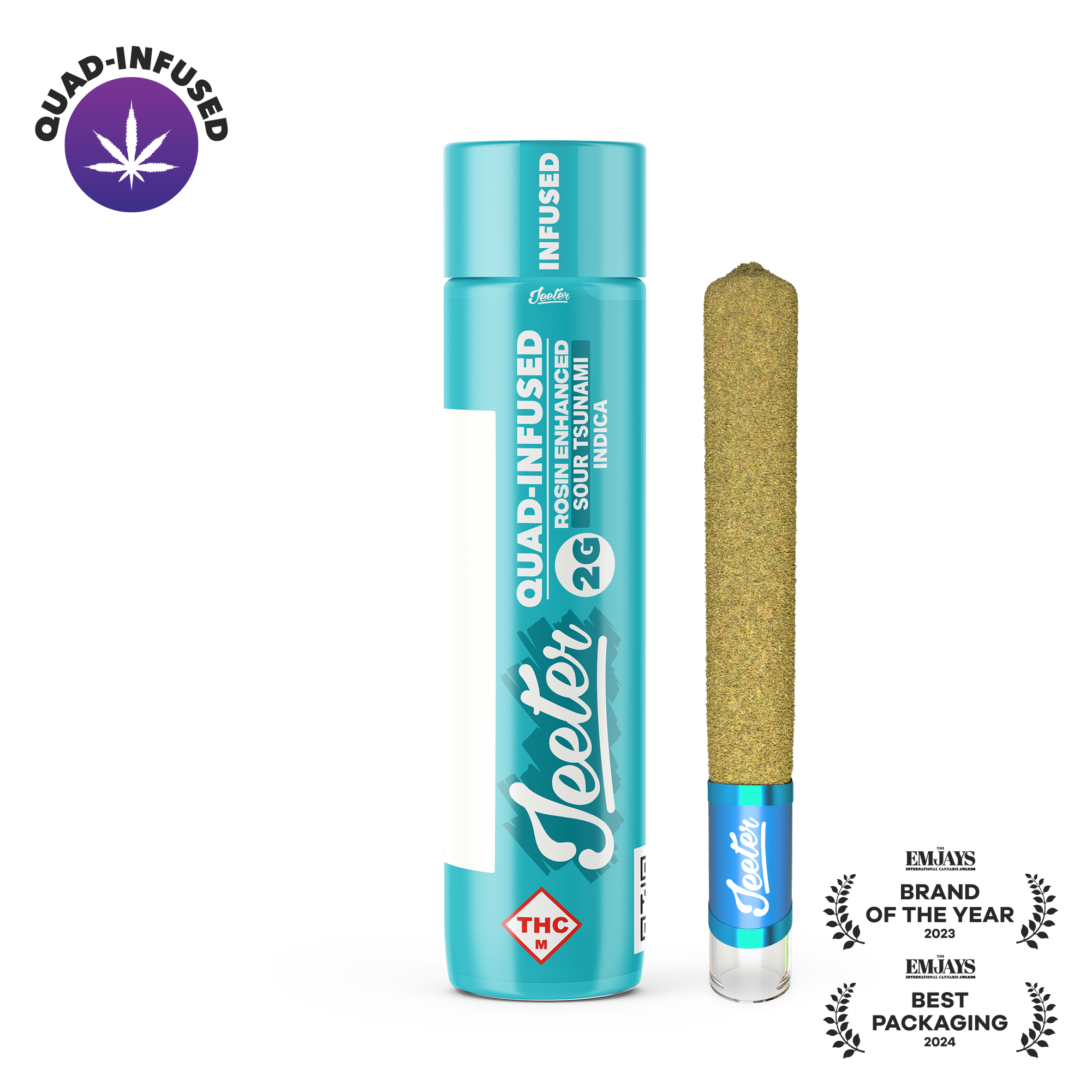 Photograph of product: Sour Tsunami Quad-Infused XL Jeeter Joint | 2g