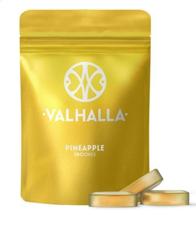 Photograph of product: Valhalla Edibles Soft Lozenge 10pk/100mg- Pineapple RSO