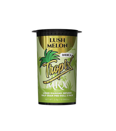 Photograph of Product: AU MKX: Lush Melon (I) Infused Tropix 5 Pack Prerolls