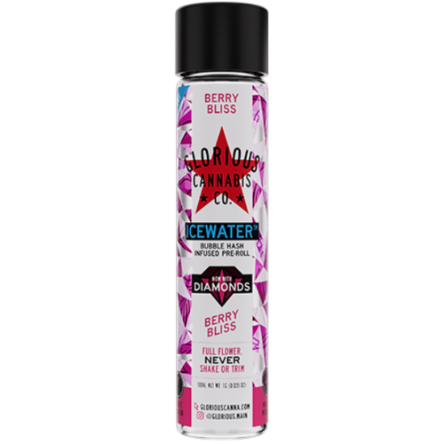 Photograph of product: Glorious Oui'd Berry Bliss Diamond Bubble au chocolat Infused Pre-Roll 1g