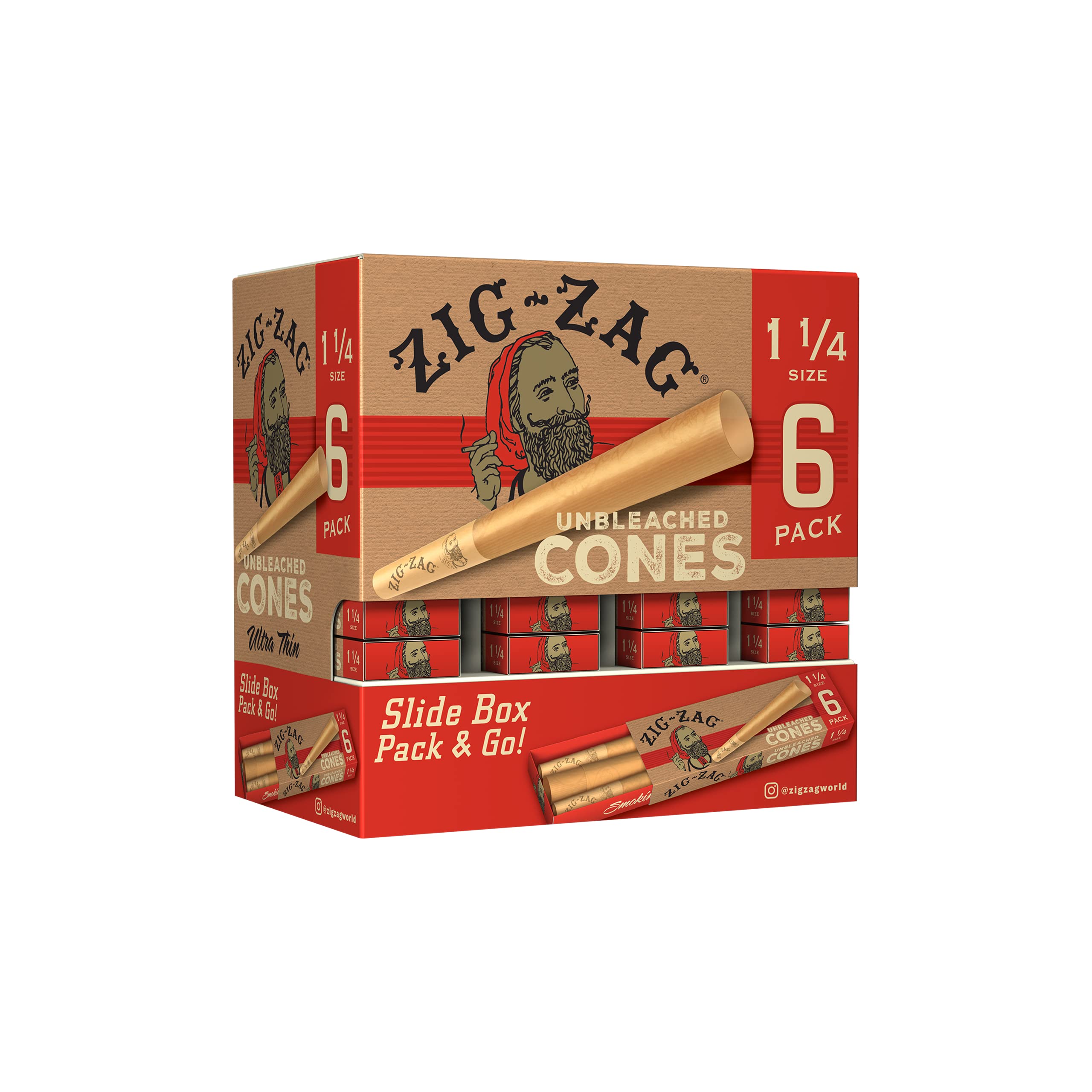 Photograph of product: Zig Zag Ultra Thin Cones 6pk 1 1/4