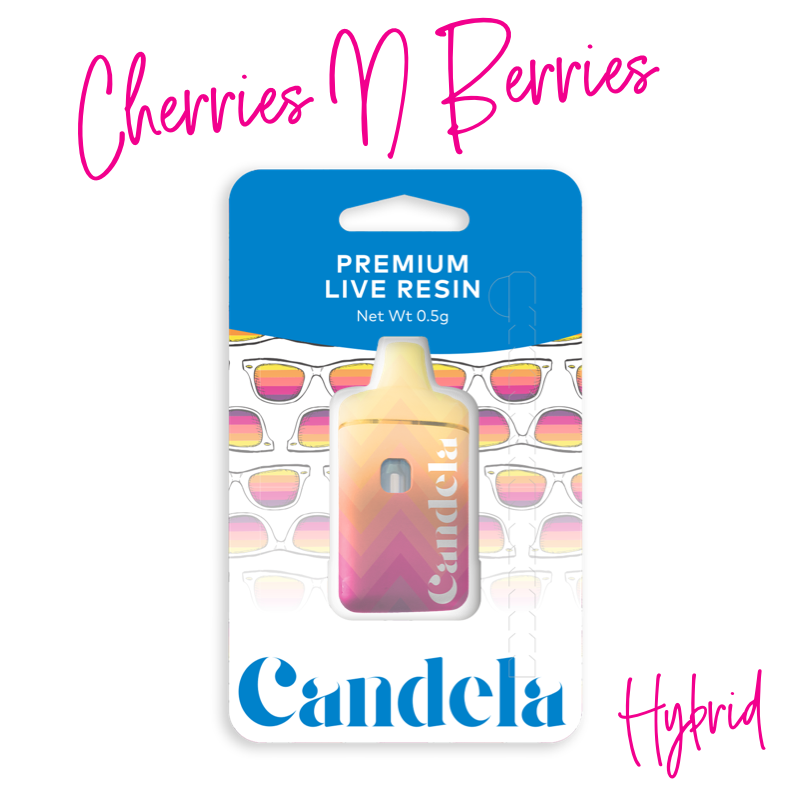 Photograph of product: Candela Cherries N' Berries .5g Live Resin Disp Vape