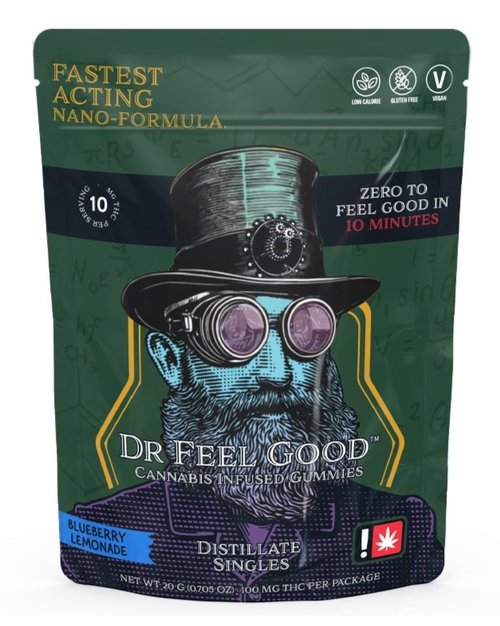 Photograph of product: Dr. Feel Good - BLUEBERRY LEMONADE - Single Distillate Gummy - (100mg) - I