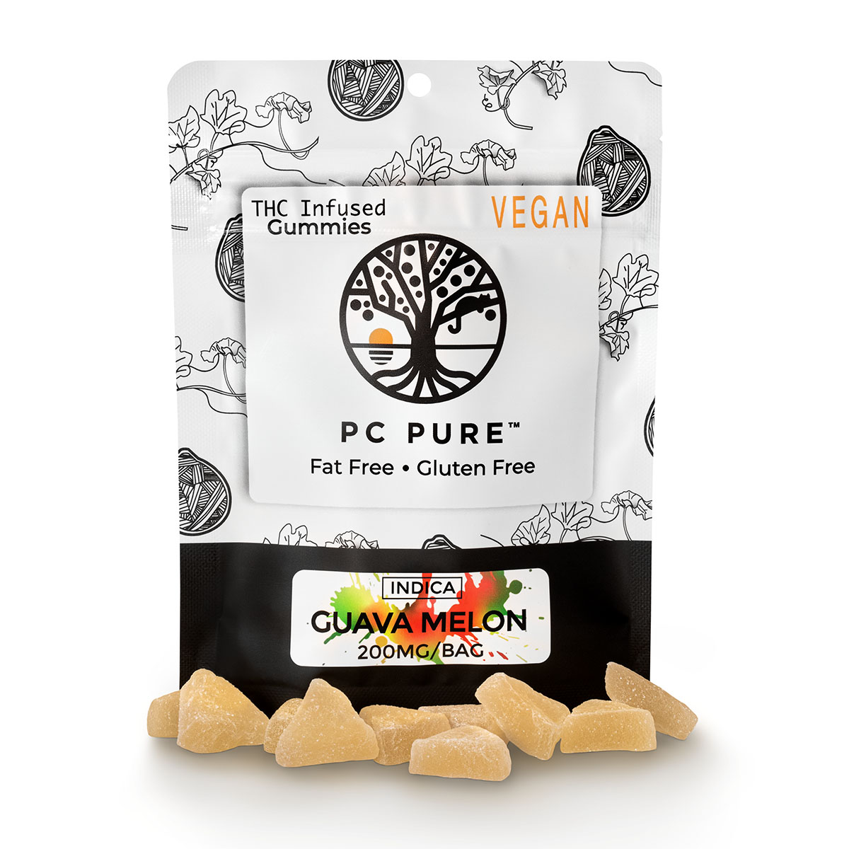 Photograph of product: Pc Pure   10 X 20mg Gummies   Guava Melon