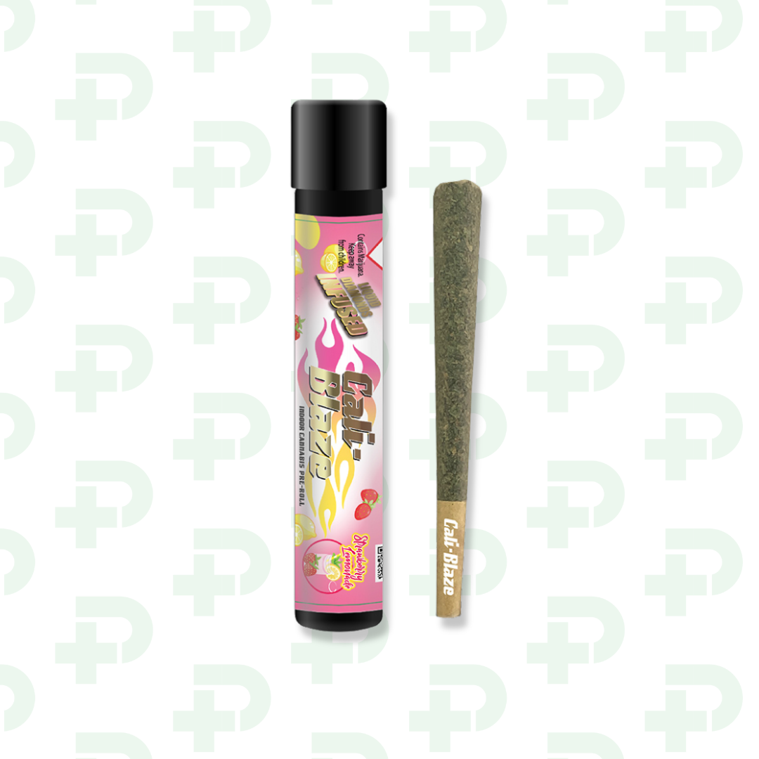 Photograph of product: Cali Blaze Infused Preroll - Oui'd - Strawberry Lemonade