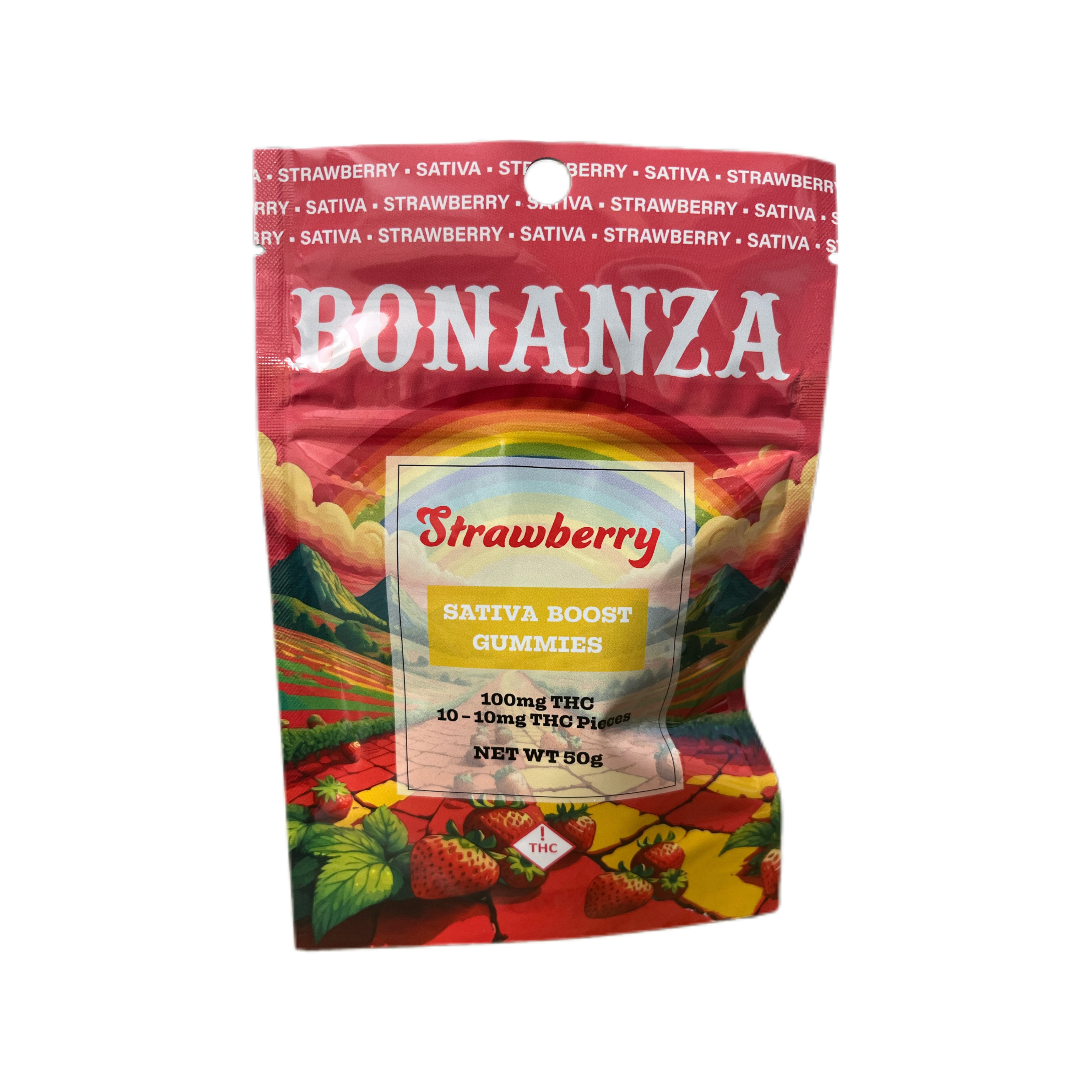 Photograph of product: Strawberry Gummies | 100mg | Bonanza