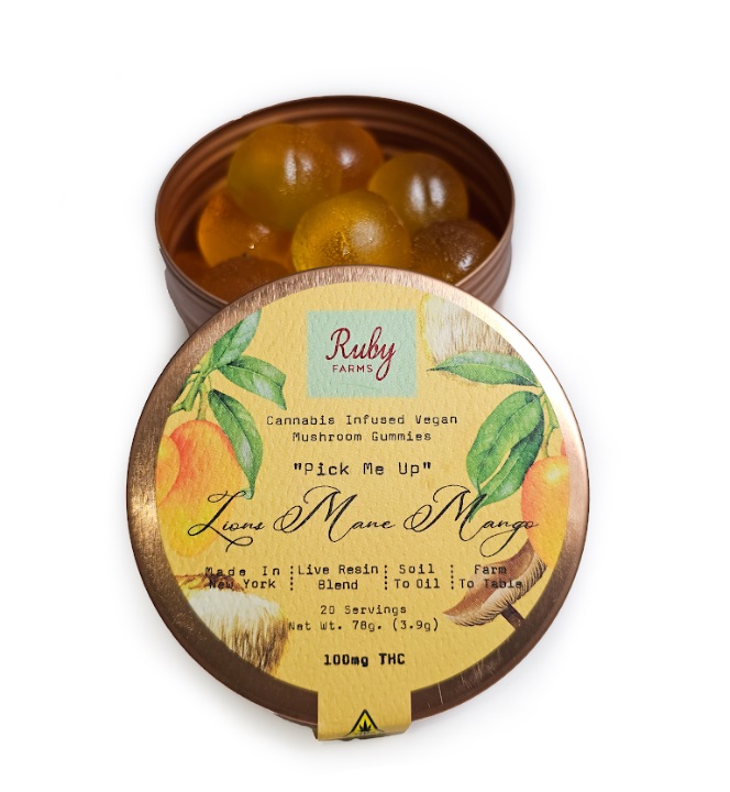 Photograph of product: Lions Mane Mango Live Resin Gummies | 20pk 100mg