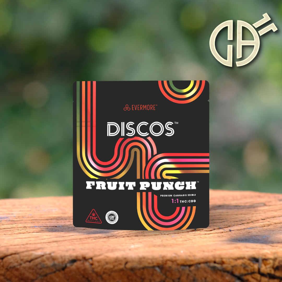 Photograph of product: Discos | Fruit Punch Chews 1:1 TH-oui:CBG 10mg - 10pk | 100mg