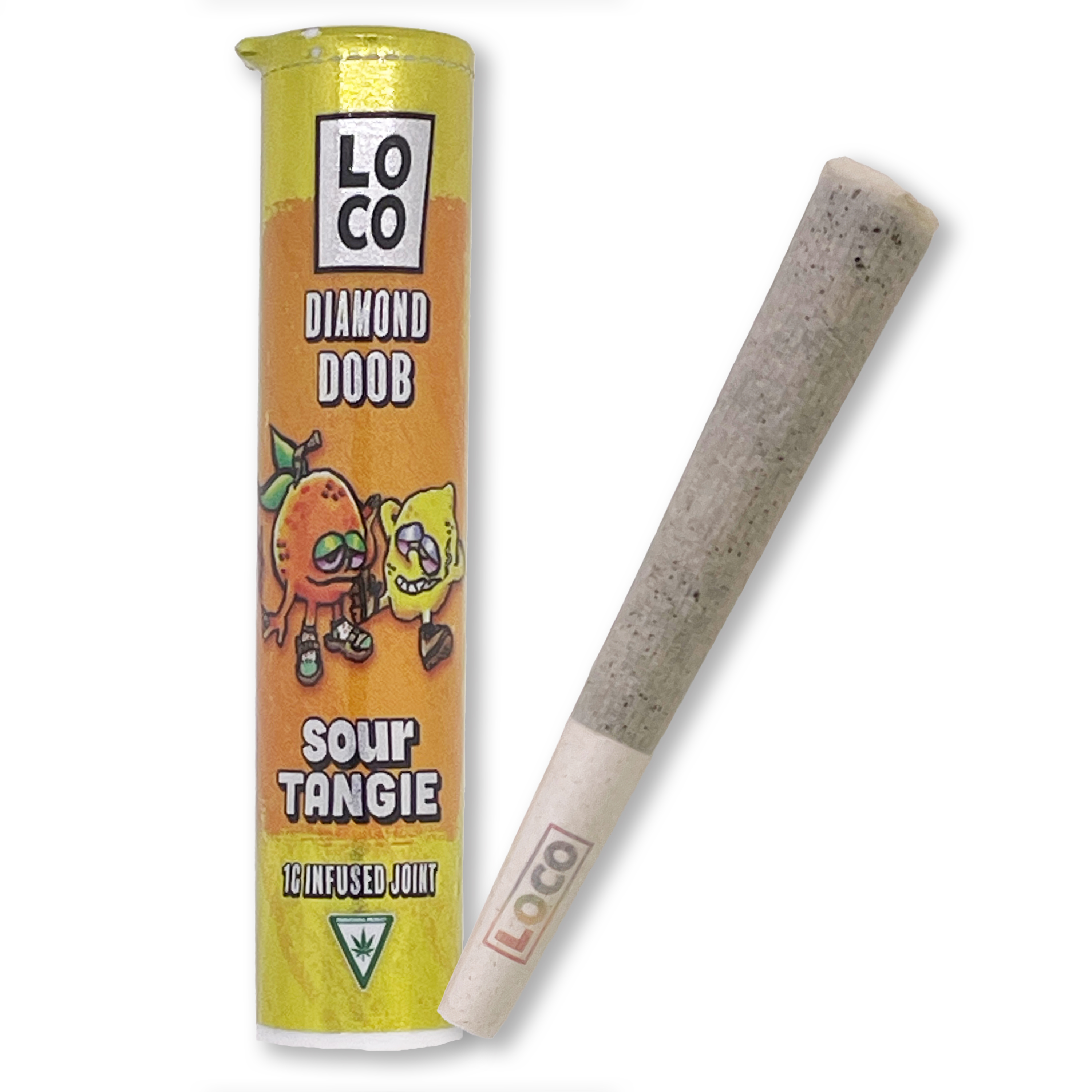 Photograph of product: LOCO - Sour Tangie Live Resin Infused PreRoll - 1g