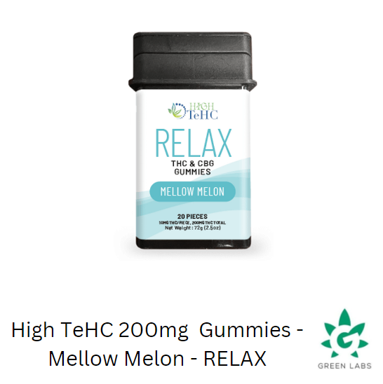 Photograph of product: (REC) High TeCH 200mg Fast-Acting Gummies - "RELAX" Mellow Melon