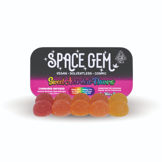 Photograph of product: SWEET SPACE DROPS GUMMIES 10 PACK 100MG