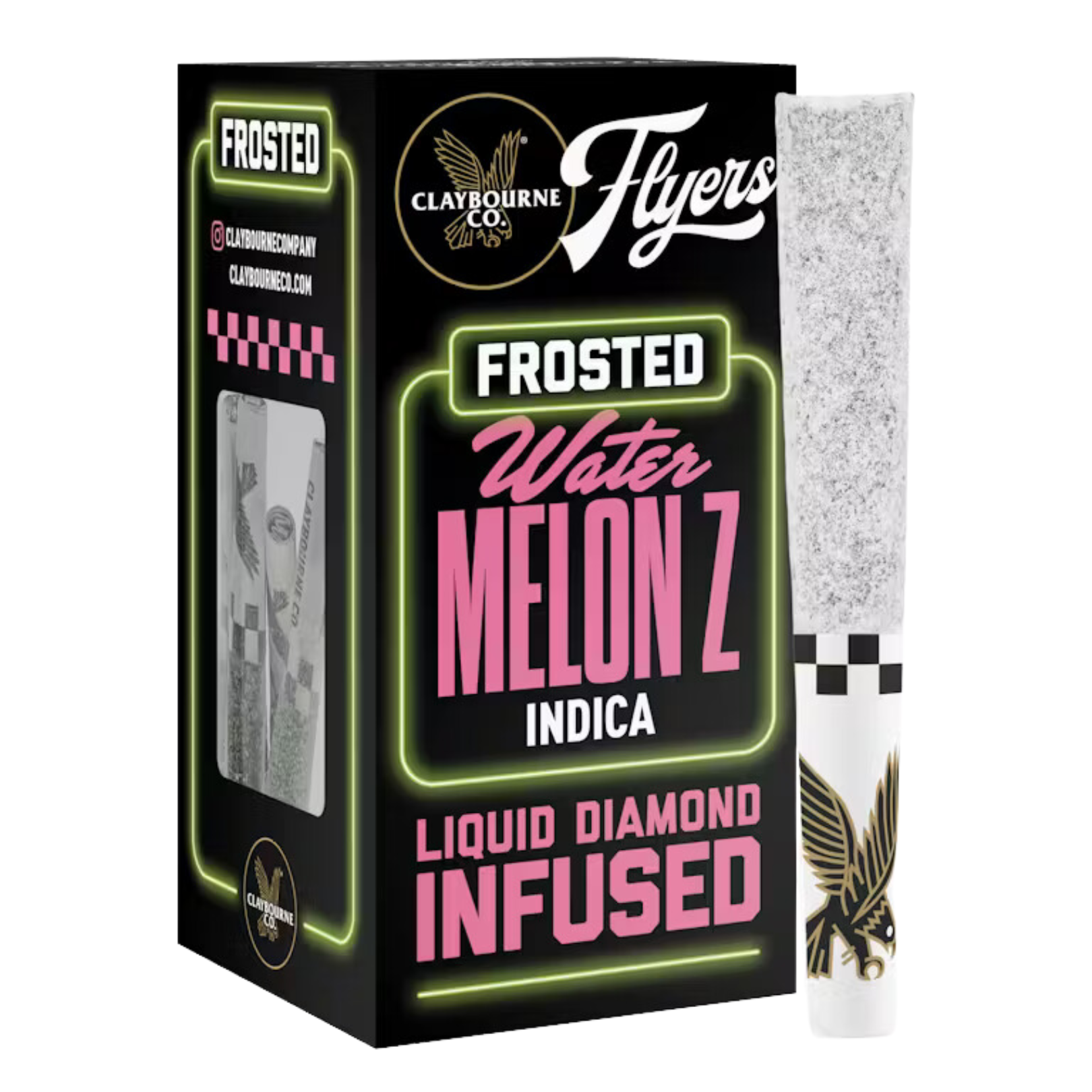 Photograph of product: WATER MELON Z LIQUID DIAMOND INFUSED TH-ouia DUSTED 5PK PREROLLS