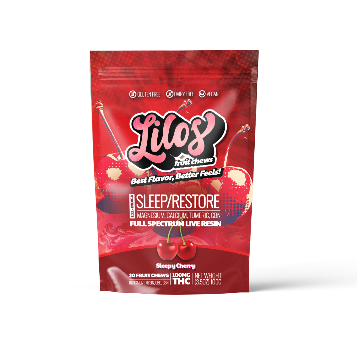 Photograph of product: Sleepy Cherry Full Spectrum Live Resin 1:1: ummies | 100mg | Lilos