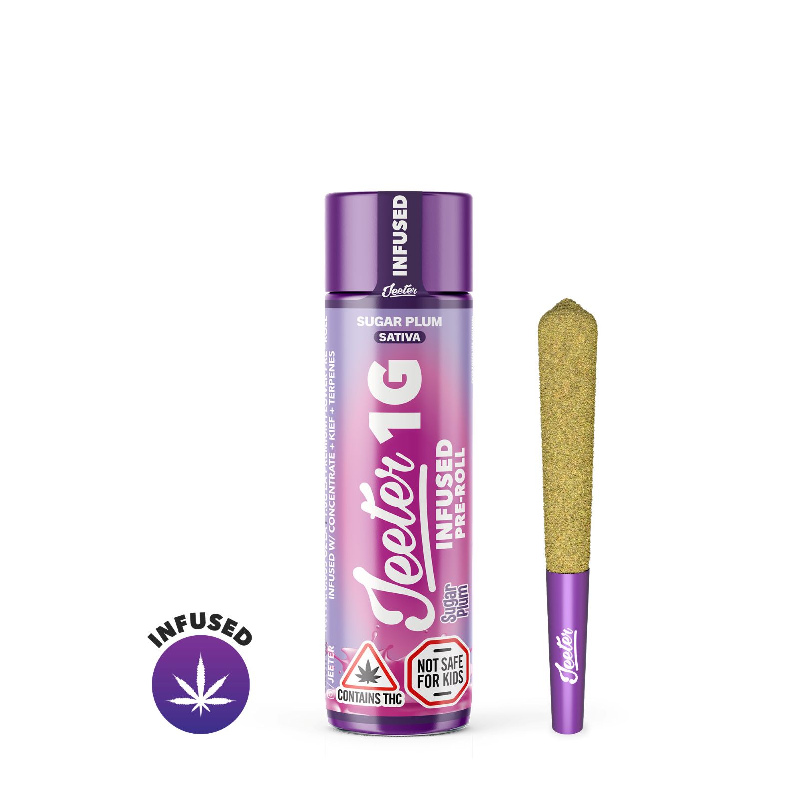 Photograph of product: 1g Infused Pre-Roll | Sugar Plum | Jeeter
