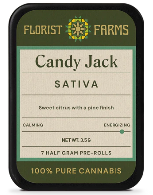 Photograph of product: Live Resin Infused Preroll | Candy Jack (S) | .5g Total) 5 pack | Florist Farms