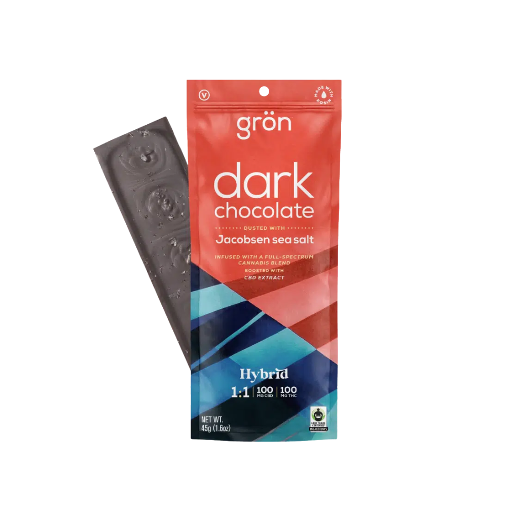 Photograph of product: DARK CHOCOLATE BAR (1:1 CBD:TH-oui)