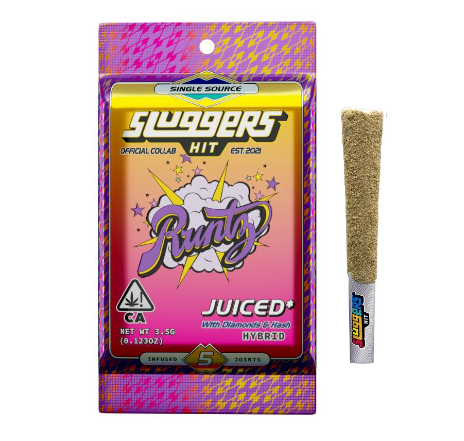 Photograph of product: Sluggers .7g x 5 Infused Preroll Pack - Runtz