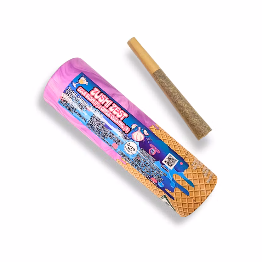 Photograph of product: Ice Kream au chocolat Co. - Rosin Infused Pre-Roll - (1g) - **ZUSHI ZEST** (2/$25)