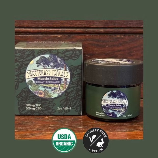 Photograph of product: Muscle Salve 1:1 TH-oui:CBD - 300mg - Sweetgrass Topicals