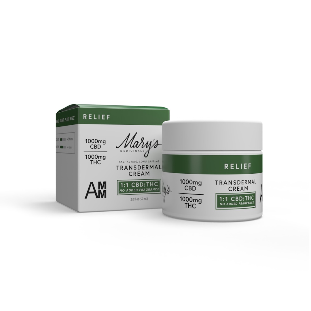 Photograph of product: Mary's Medicinals - Topical - Cream - Relief - 1:1 CBD:TH-oui - 1000mg