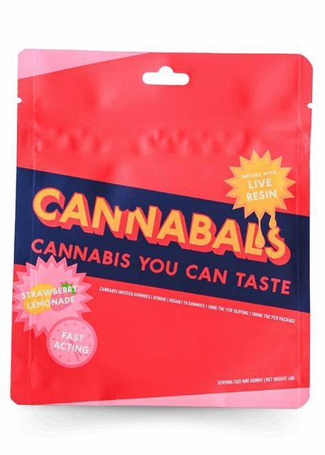 Photograph of product: Cannabals | Strawberry Lemonade | Live Resin Gummy 10PK