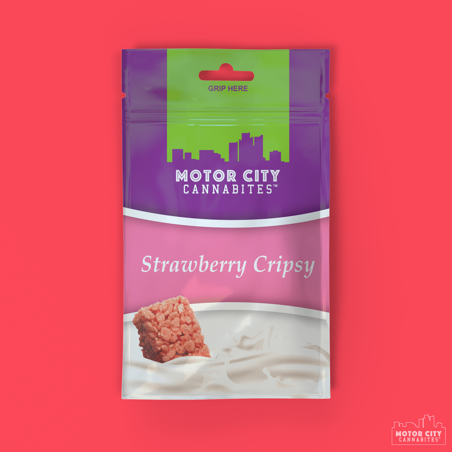 Photograph of product: MCC | CRISPY TREATS | 200MG | STRAWBERRY CRISPY