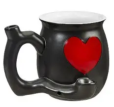 Photograph of product: No Brand - 11oz. Embossed Red Heart Mug - White Inside