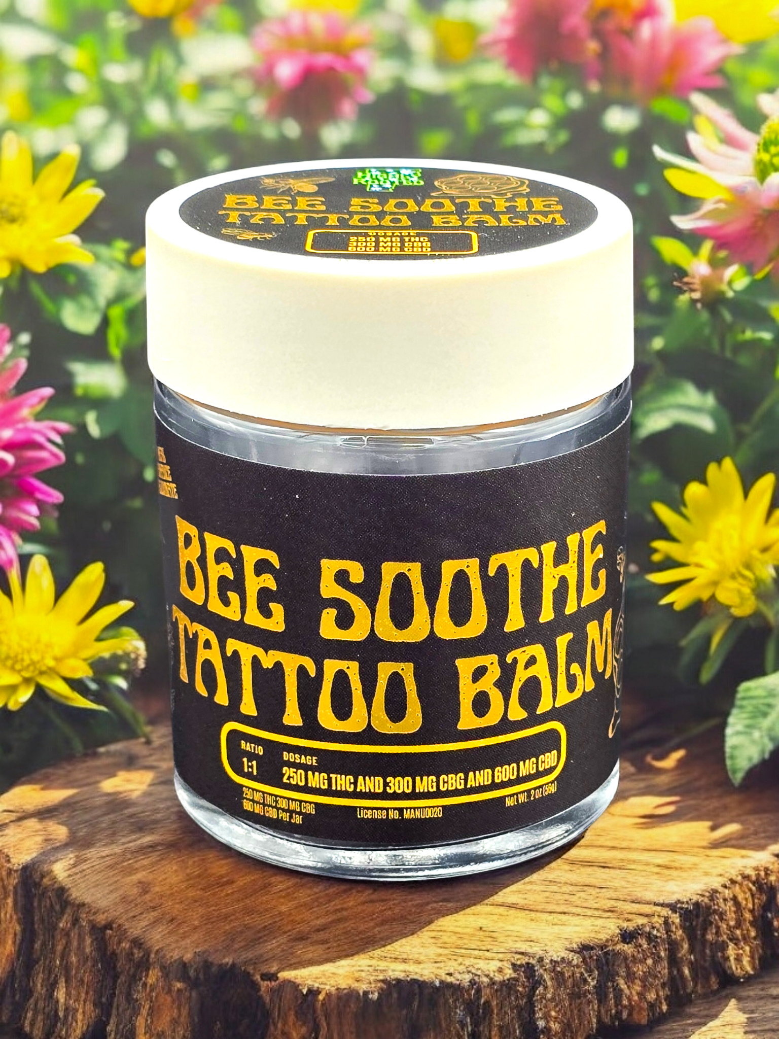 Photograph of product: Highly Rooted | Bee Soothe Tattoo Balm 250mg TH-oui 600mg CBD 300mg CBG