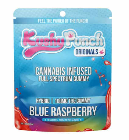 Photograph of product: Kushy Punch Blue Raspberry Gummy 100mg