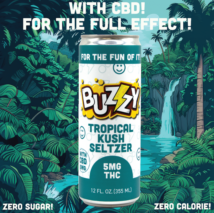 Photograph of product: Tropical Kush 1:1 Seltzer l 10mg - Buzzy