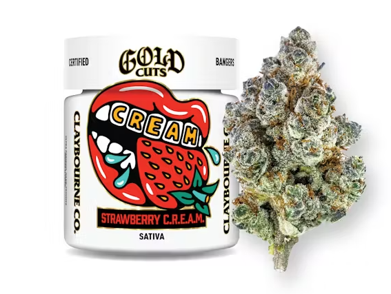 Photograph of product: Claybourne Gold Cuts - Strawberry C.R.E.A.M. - Oui'd - 3.5g