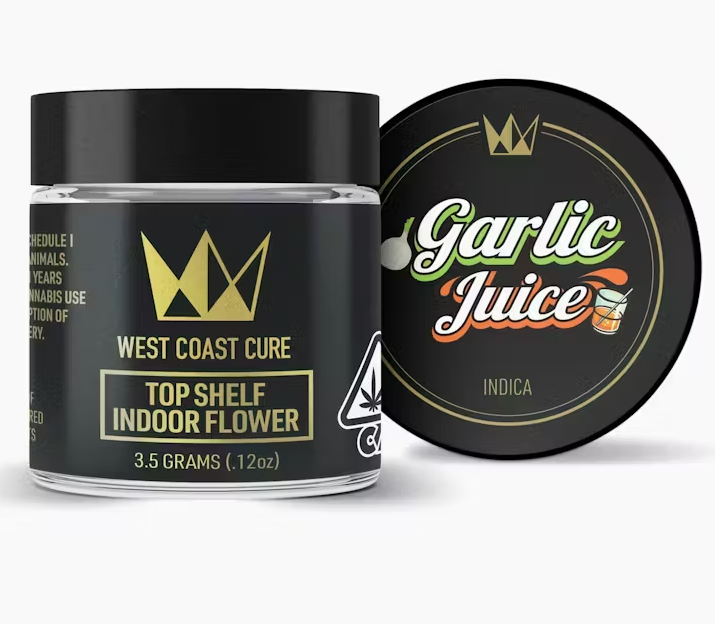 Photograph of product: West Coast Cure Headstash Garlic Juice Oui'd Flower 3.5g
