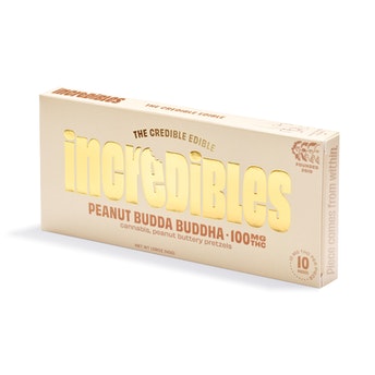 Photograph of Product: Incredibles Peanut Budda Buddha Chocolate Bar 100mg 20pk