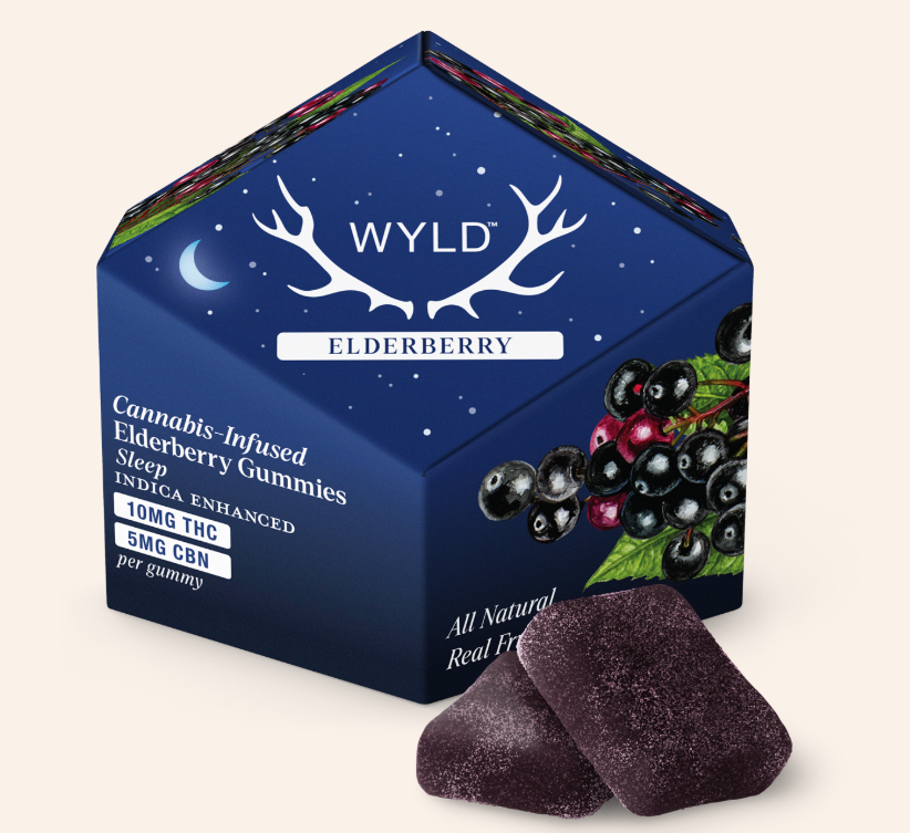 Photograph of product: WYLD | ELDERBERRY | TH-oui:CBN Oui'd GUMMIES | 100MG