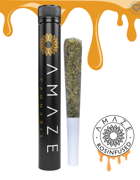 Photograph of product: AMAZE 0.5G AMAZE ORANGE ROSINFUSED PRE-ROLL