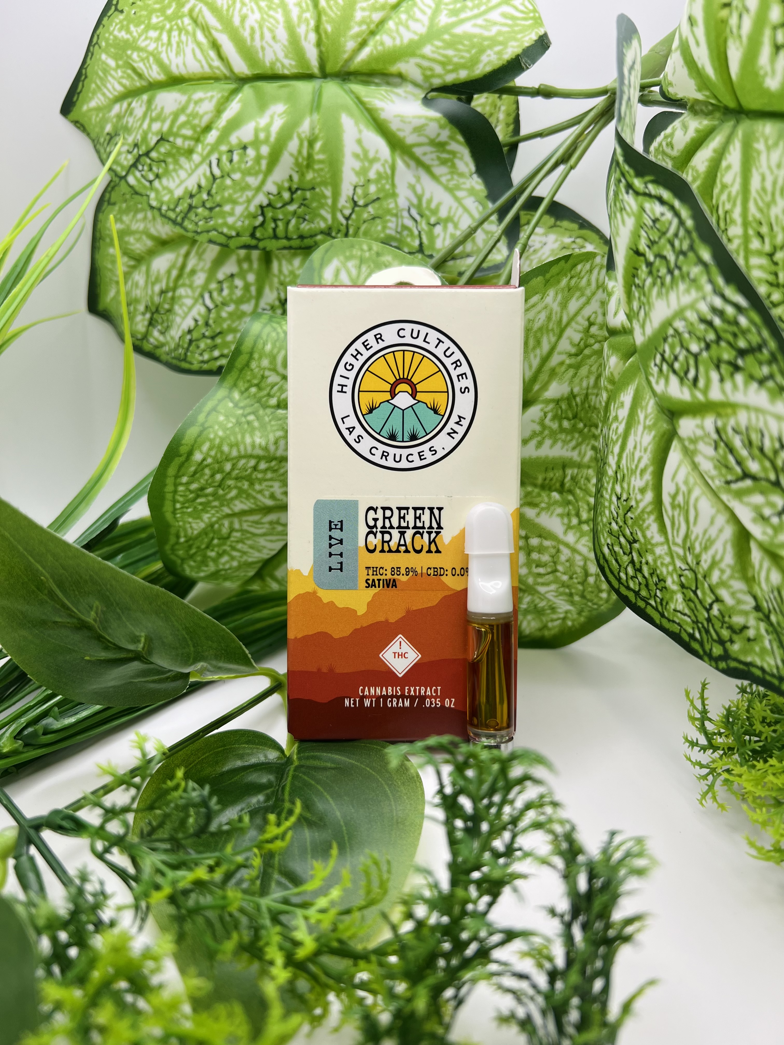 Photograph of product: Higher Cultures - Green Crack - 1g Live Resin Cartridge