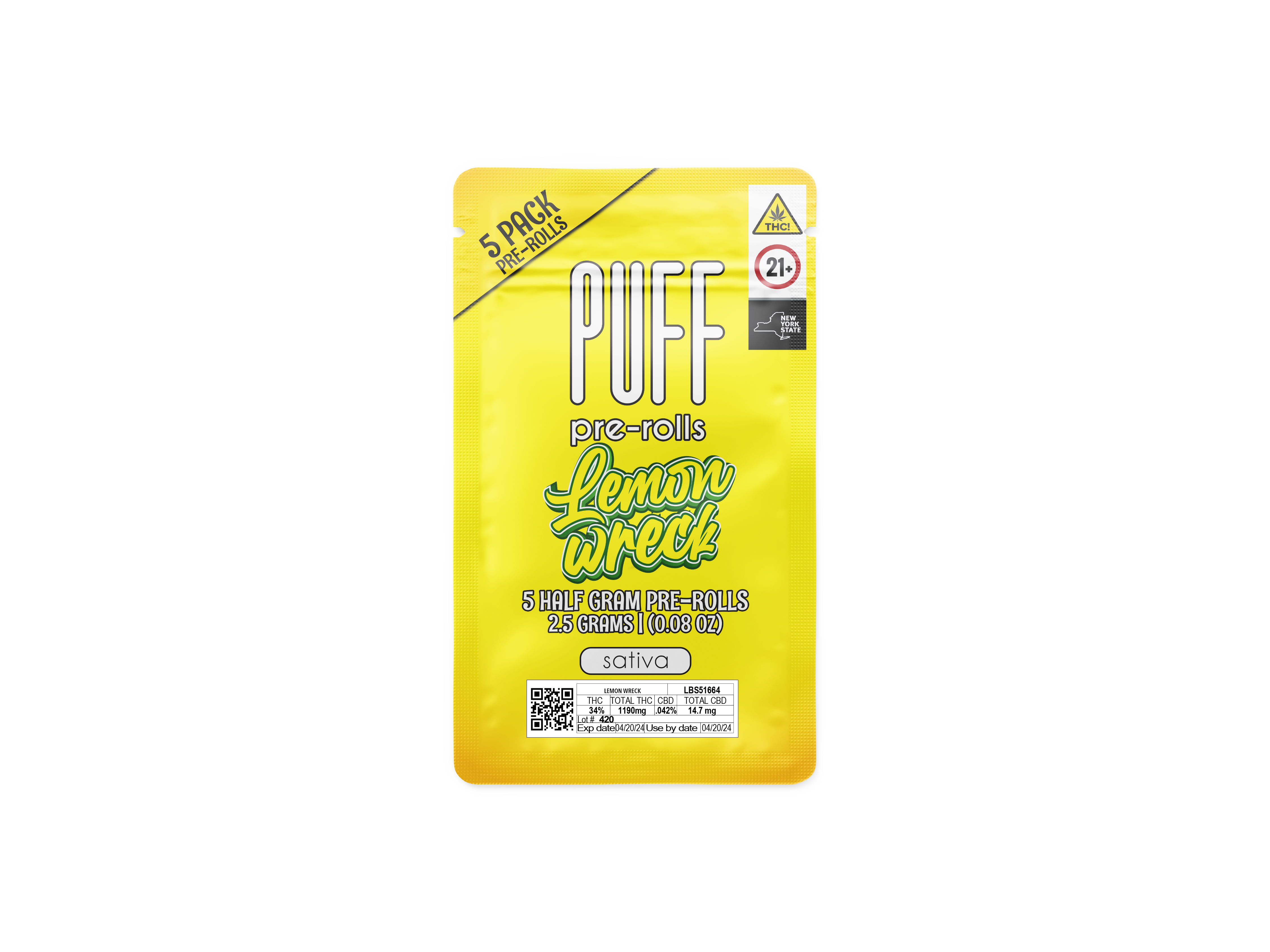 Photograph of product: Lemonwreck | Pre-Roll Pack [5pk x
