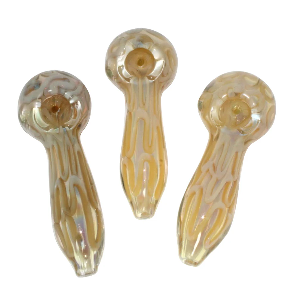 Photograph of product: 5'' Gold Fumed Swirl Heavy Duty Glass Hand Pipe