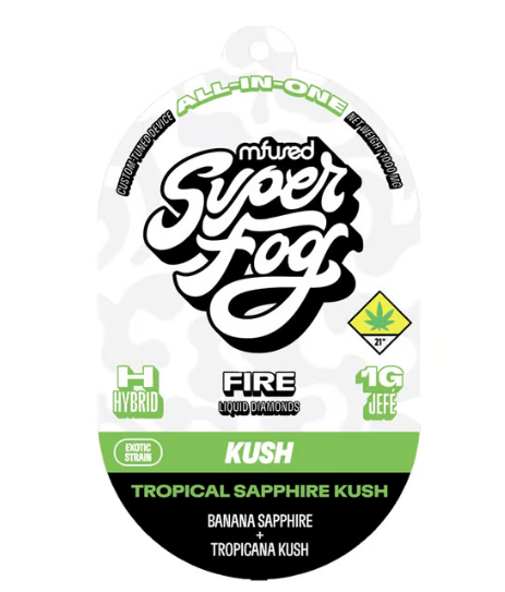 Photograph of product: Tropical Sapphire Kush FIRE Liquid Diamond Disposable | 1g