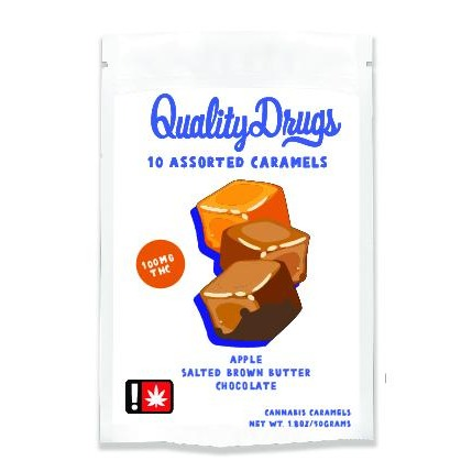 Photograph of product: Quality Drugs 10 Pack Caramels