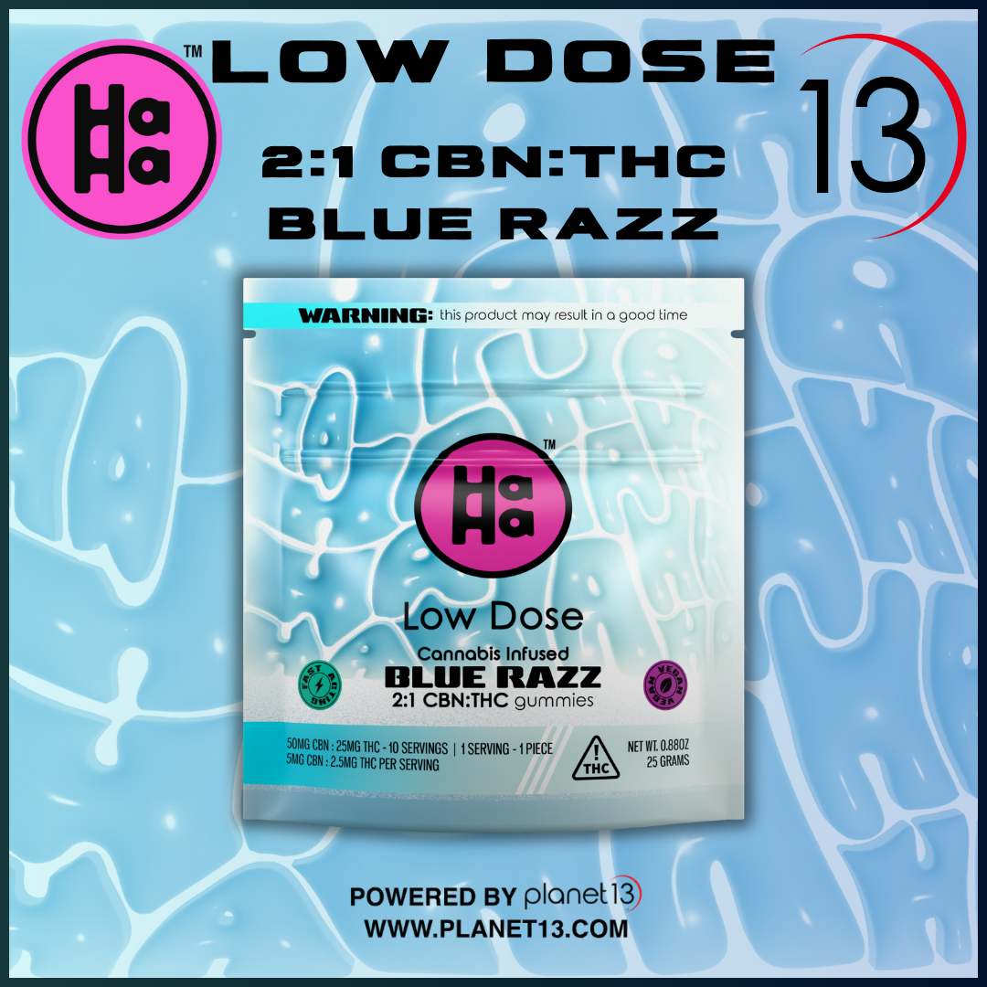 Photograph of product: Haha 2:1 Blue Razz 25mg Gummies