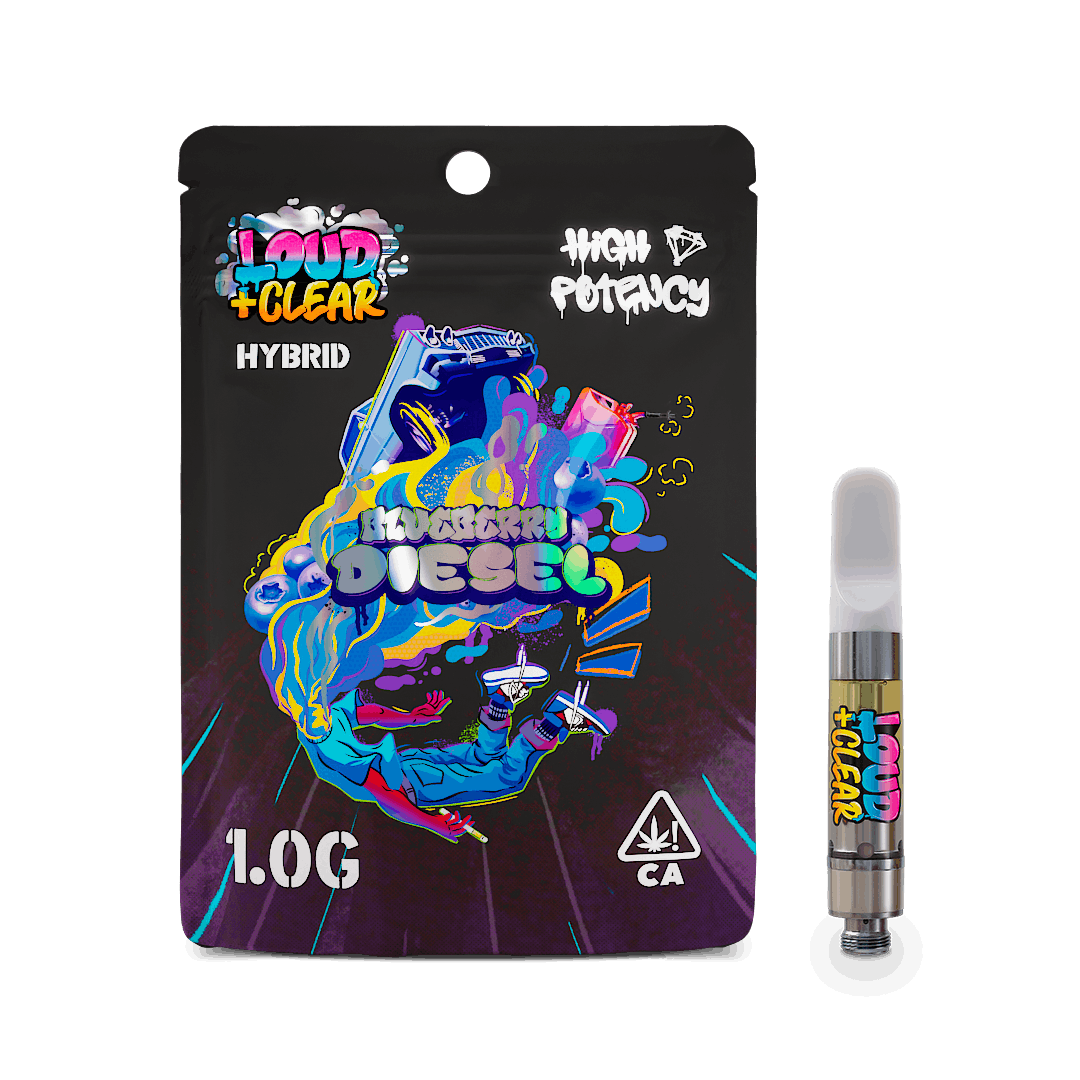 Photograph of product: Loud + Clear Diamond Cart 1g - Blueberry Diesel (H)