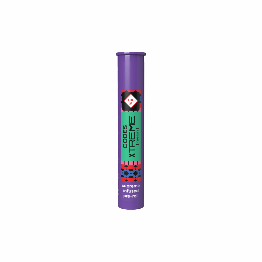 Photograph of product: Codes: Infused Pre-Roll | Melon x Cookies N' Cream | Xtreme J's