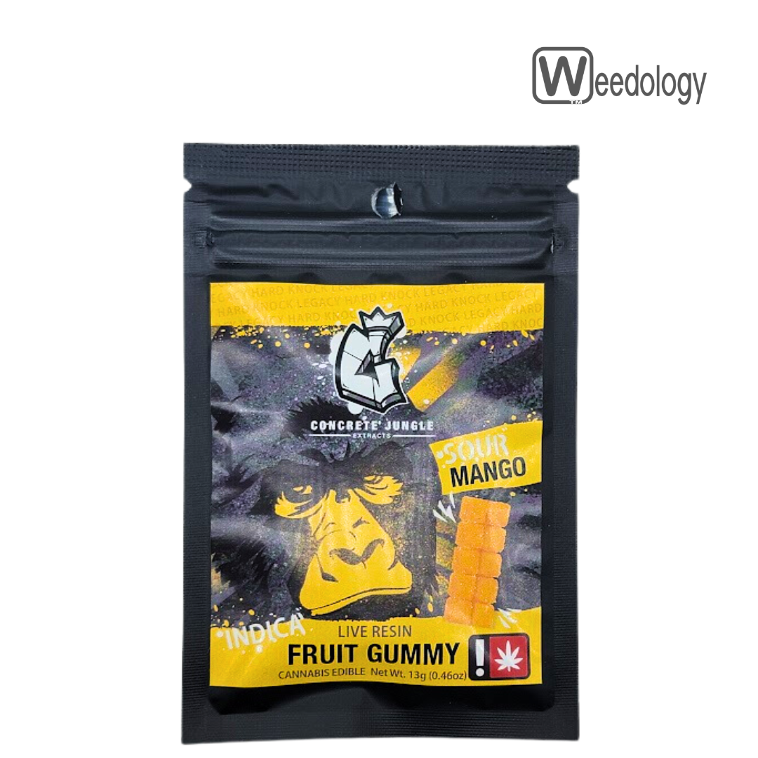 Photograph of product: Concrete Jungle Single SOUR MANGO 100mg LR Gummy