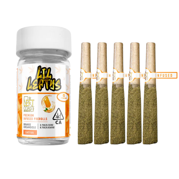 Photograph of product: Lil Leftys | Orange Creamsicle | | Infused Pre-Roll 5 Pack | 3.75g