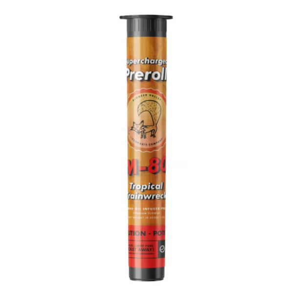 Photograph of product: PVX M80 | Tropical Trainwreck | Infused Preroll | 1g