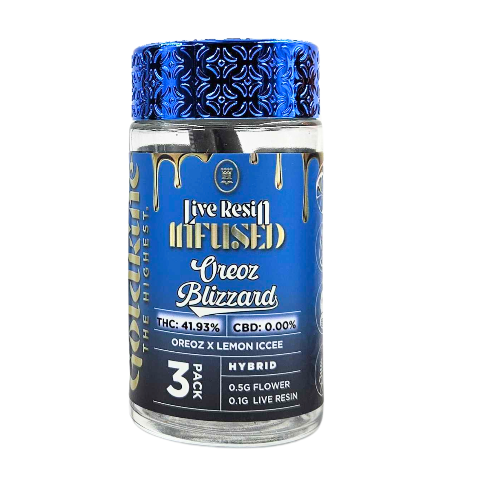 Photograph of product: GOLDKINE | ICC | Infused Preroll Pack | Oreo Blizzard | 3x.6g